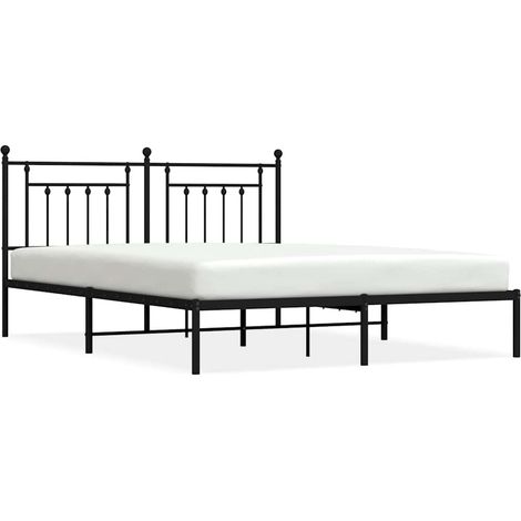 Maison Exclusive - Bettgestell mit Kopfteil Metall Schwarz 183x21 (1/5)