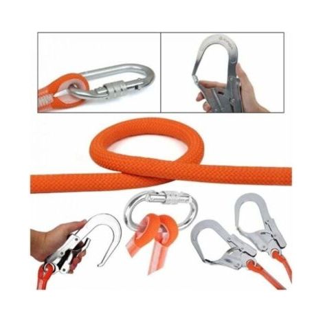 Longe de sécurité 1.6M - Harnais anti-chute avec crochet en acier - Résistante et confortable - Protection travail haute altitude - Alpinistes et travailleurs