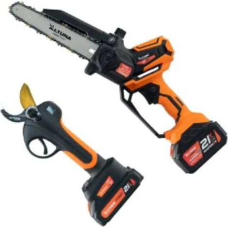 ALTUNA kit tijera+motosierra+pertiga 2 bat.21v.2ah afkit3 , El kit de poda ALTUNA AFKIT3 es una solución completa para quienes buscan potencia, precisión y comodidad en trabajos de