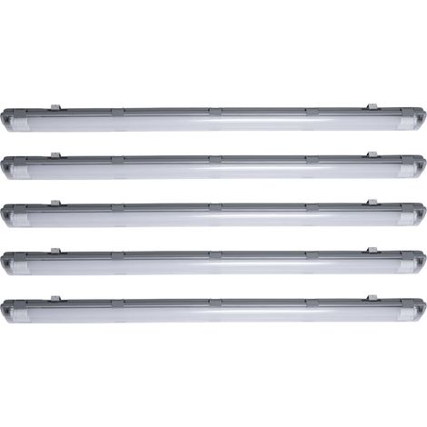 Set di 5 lampade da vasca a LED da 44 watt Tubi IP65 per riporre le luci a soffitto per ambienti umidi e umidi