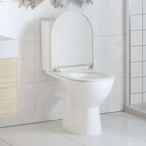 Abattant de toilette avec mécanisme de fermeture amortie et système de démontage rapide, blanc (1/5)