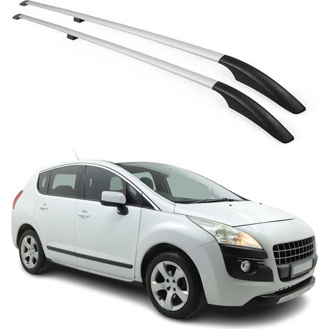 OMAC Barres de Toit longitudinales Compatible avec Peugeot 3008 2009-2016 Aluminium Gris (1/5)