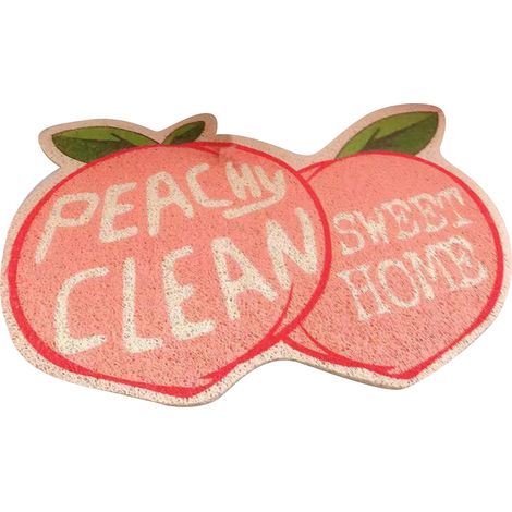 Tapis de litière pour chat en forme de fruit, antidérapant, Flexible, facile à nettoyer, napperon pour attraper des aliments pour animaux de compagnie, pêche, 40x60cm (1/5)