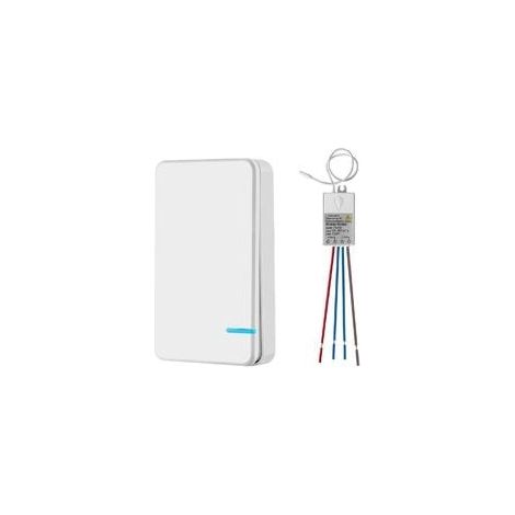 Mini interrupteur sans fil avec mini récepteur - Interrupteur sans fil - Pour l'extérieur - 400 m - 40 m - Télécommande RF 433 MHz - Lampe LED IP54 - Protection contre la vapeur (1/4)