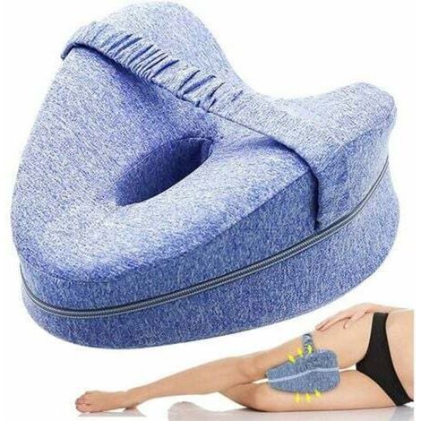 - Cuscino per ginocchia per chi dorme di lato, cuscini per rialzo gambe, cuscino per gambe comfort, cuscino per ginocchia per dormire, cuscino per gambe in memory foam ortopedico (blu) (1/4)