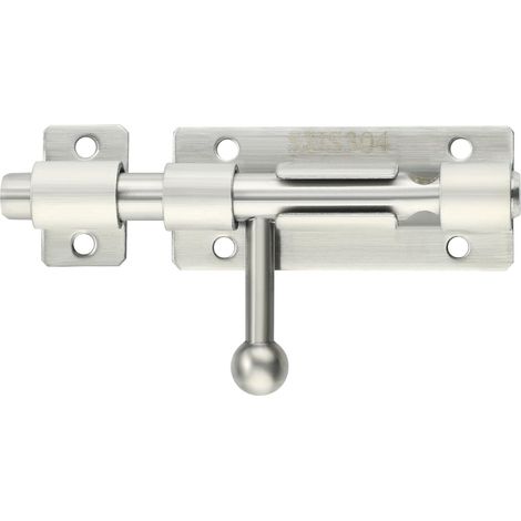 Verrou de porte coulissante, pêne dormant robuste, en acier inoxydable SUS304, 10 cm (4 pouces), pour portes de placard, de salle de bain, de chatière, de fenêtre et de garage, finition brossée.