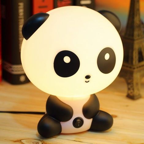 Lampe de chevet, pour enfants, LED, décoration de table, normalisé UE, plastique, blanc, Panda Kongfu