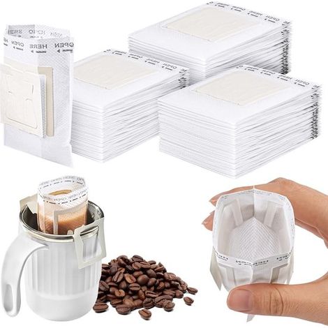 120 filtros de café desechables - Bolsas de papel plegables para cafetera de goteo (1/5)