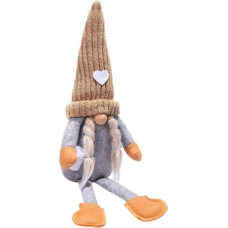 Longues jambes gnome de Noël en peluche, sans visage poupée en tissu, pour la maison et les fêtes décoration d'étagère,D (1/5)