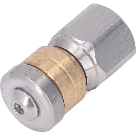 Buse de nettoyage haute pression inox et laiton, mini buse déboucheuse pour canalisation et évacuation, eau chaude et froide, 5000 PSI, filetage femelle G1/4, compacte et durable (1/5)