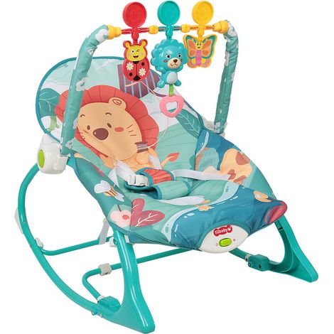 Transat Bébé Transat Balancelle avec Barre de Jeu, Dossier Inclinable, Jusqu'à 11 kg, Bleu