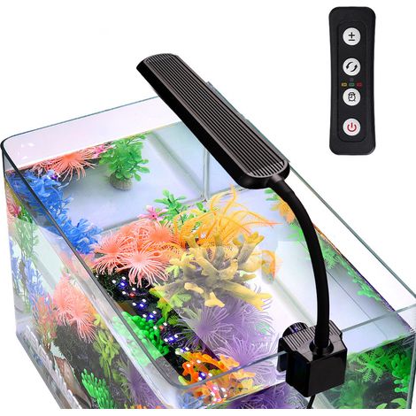 Lampe Aquarium - LED Réglable Luminosité - Éclairage Doux pour Plantes Aquatiques - Compatible Bac à Poissons Maison - 14 cm (1/5)