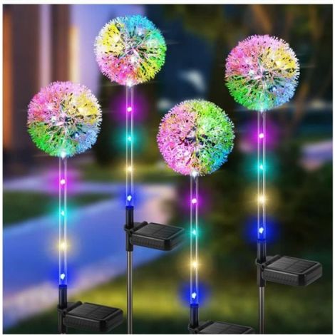 Lampe Solaire Exterieur - - Pissenlit Fleur - LED Multicolore - Etanche - Design Contemporain (1/5)