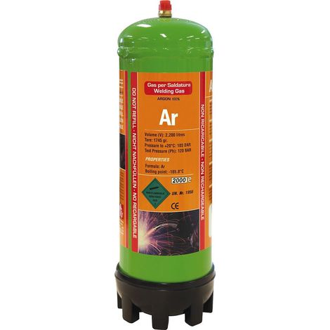 Gys - Bouteille de gaz jetable Argon pur - 2,2 l (vendue par carton de 6)