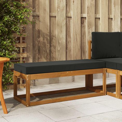 Outdoor Hocker Bank Massivholz Akazie Natur