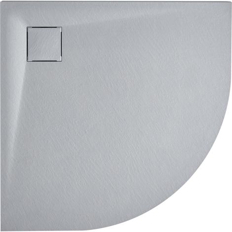 Plato de ducha minimalista con desagüe SMC efecto piedra natural 80 x 80 x 3 cm gris Paron (1/5)