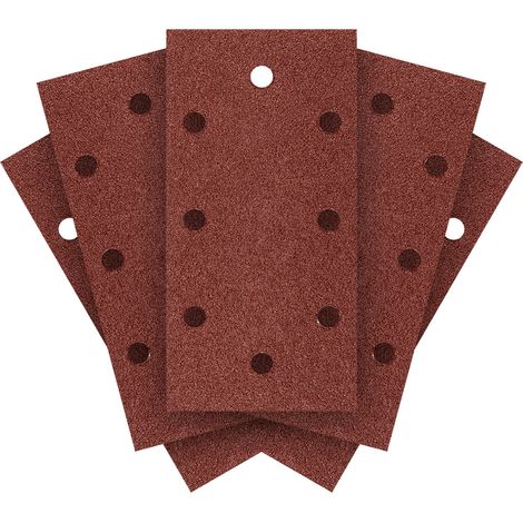 Klett-Schleifpapier 93 x 185 mm, Körnung 60, 5 Stück, mit 8 Löchern (1/5)