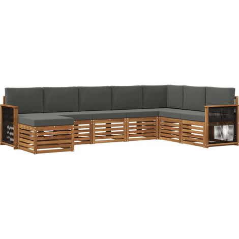 Outdoor Sofa Set with Cushion 6 pcs Natural and Anthracite vidaXL (1/5)