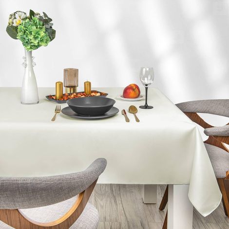 Cozy Home & Living Tovaglia Ecru Rotonda 160 cm, Tovaglie Classiche - Eleganti, Resistenti all'Acqua e alle Macchie, Facili da Pulire (1/5)