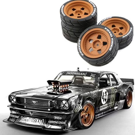 Lot 4 pneus drift classiques RC pour voiture 1/10 Ken Block RV Rally Ford Mustang 1965 pièce de modification (1/5)