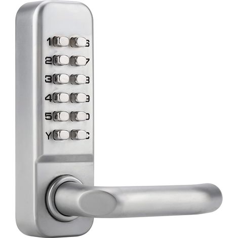 Serrure a code, Serrure de porte étanche sans clé, digicode porte, Alliage de zinc poignée à code Serrure mécanique 1-11 chiffres pour porte de 30-60 mm d'épaisseur, poignée de porte (1/5)