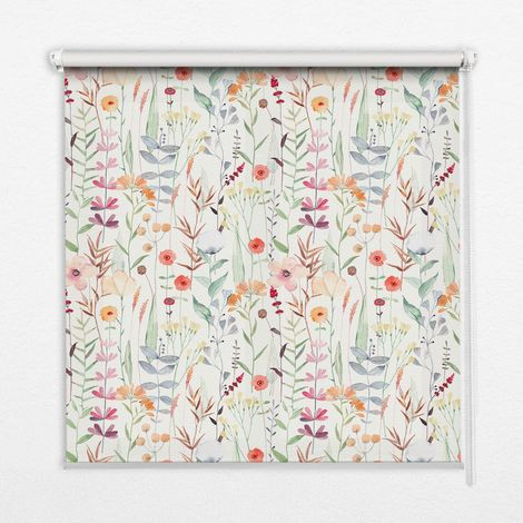 Tenda a Rullo Interna per Finestra - Tenda Filtrante Luce - Tenda Privacy - Tenda Decorativa Rettangolare - Rullo per Interni - (70 cm x 140 cm) - Fiori colorati (1/5)