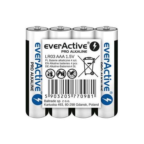 everActive - Batterie AAA (10 pezzi, alcaline, Micro LR03 R03, 1.5V, alta potenza, durata 10 anni, 4 unità) (1/4)
