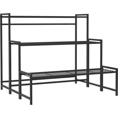 Pflanzenständer mit 3 Ebenen aus schwarzem Metall MODENUIT (1/3)
