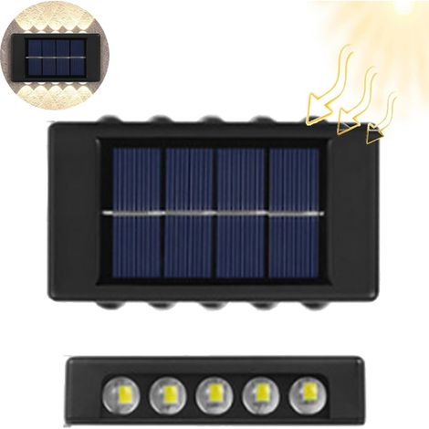 APPLIQUE MURALE SOLAIRE 10 LED IP65 BIDIRECTIONNELLE POUR JARDIN TE-B0569 (1/4)