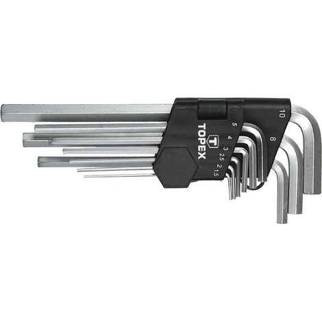Set di chiavi a brugola tipo esagonale L, lunghezza 1,5-10 mm, 9 pezzi - T 35D956 (1/3)
