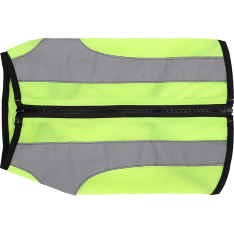 Vêtements de sécurité nocturnes pour animaux de compagnie : veste réfléchissante légère avec fermeture éclair pour chiens, vert fluorescent, taille M. (1/5)