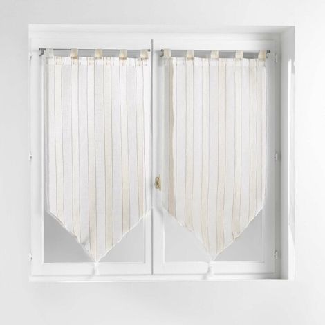 Paire pompon passants 2 x 60 x 90 cm tisse naturel charlize Sans (1/3)