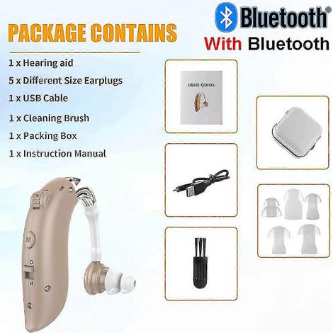 Wiederaufladbarer Bluetooth-Audiofonos-Kopfhörer mit Verstärker, kabelloses Headset für Hörgeschädigte (2021) – Khaki (1/5)
