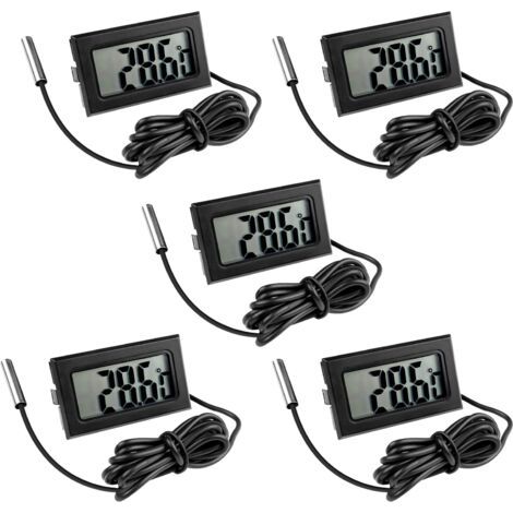 5 Pièces Thermomètre Frigo Digital, Sonde Temperature Numérique avec Écran LCD, Thermomètre Température avec Sonde de Température Capteur Testeur pour Réfrigérateur Congélateur Aquarium (1/5)