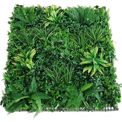 Siepe artificiale per parete sempreverde verticale "Giungla" da intero ed esterno 1 x 1 mt (1/4)