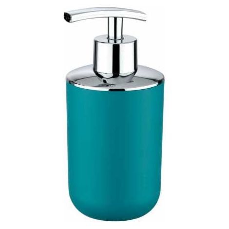 WENKO Dispenser sapone Brasil petrol - infrangibile Capacità: 0.32 l, TPE, 7.3 x 16.5 x 9 cm, Petrolio