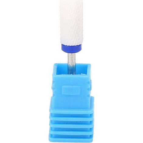 Testina di levigatura in ceramica – cilindrica piatta – grana media – scatola blu – lucidatura unghie – levigatrice