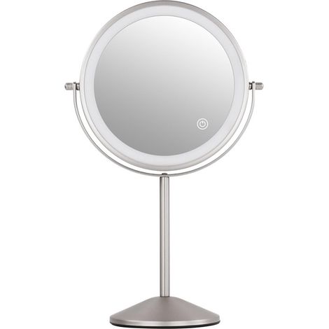 Miroir beauté avec éclairage Puissant, Rechargeable, Compact, grossissant x10, Double-Face,Miroir Compact avec Led
