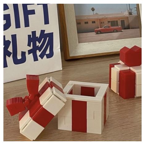 Boîte à bague en forme de cœur, blocs à assembler, coffret cadeau pour fiançailles ou anniversaire, rouge et blanc (1/5)