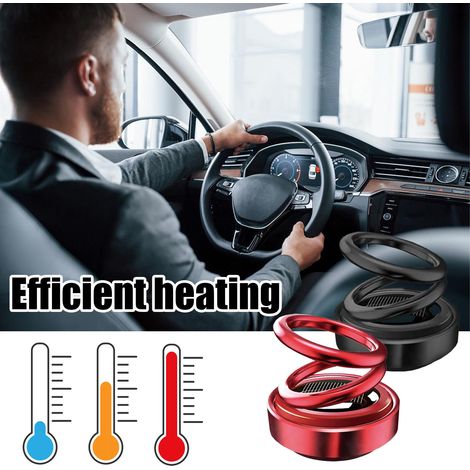 Deodorante per auto rotante a energia solare - Porta profumo per cruscotto auto a doppio anello con energia solare - Diffusore di aromaterapia rotante (1/2)