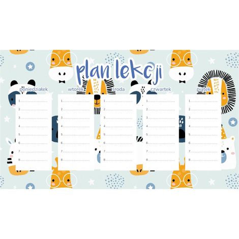 Plan de lección de safari magnético para niños 45x26cm