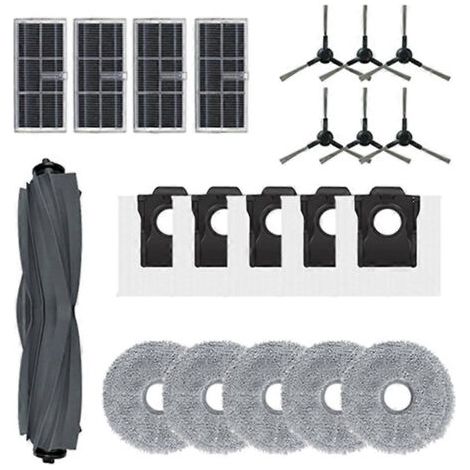Pièces détachées pour aspirateur robot Dreame Mova E30 Ultra / Trouver E30 Ultra : brosse principale, filtre HEPA, lingette de nettoyage, sac à poussière (1/5)