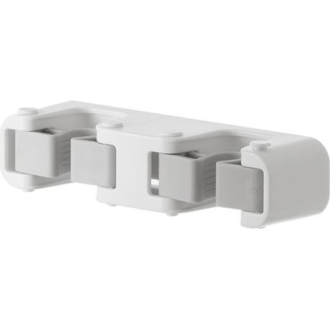 Support mural robuste pour balai et serpillière, fixation solide, pour salle de bain, rangement pour outils de nettoyage, maison, hôtel-Double Clip
