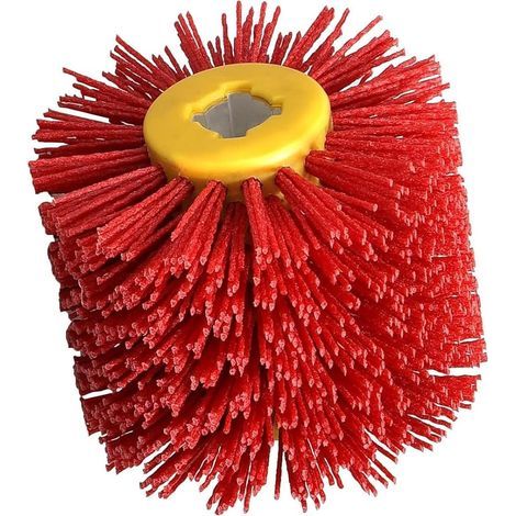 Disque de polissage, brosse à poils en nylon, tambour de tréfilage, brosse de ponçage pour polissage, meulage et ébavurage du bois (grain 240) (1/5)