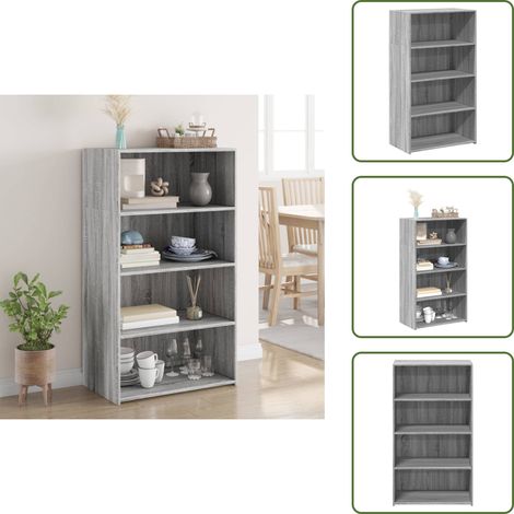 Highboard Grau Sonoma 70x41x124 cm Holzwerkstoff - Sideboard - Hochschrank - Wohnzimmermöbel - Holz Sideboard - Grau (1/5)