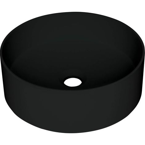 Vasque à poser ronde en granit noir ø36 cm - Delia (1/2)