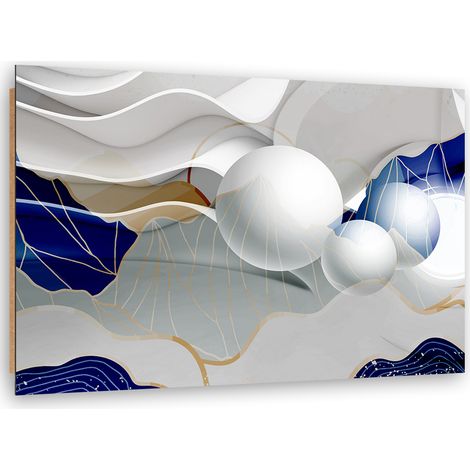 Quadro deco panel, Astrazione blu con palline 3D - 100x70 (1/5)