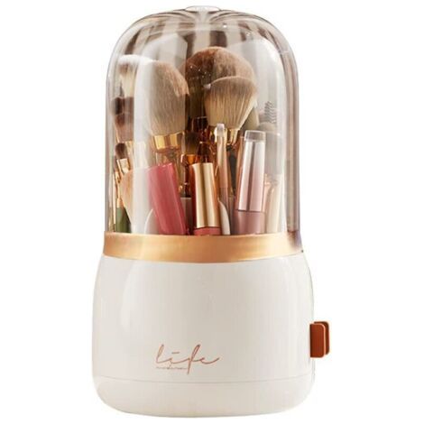 BUNTHAUS Boîte de rangement cosmétique, plateau de coiffeuse anti-poussière, étagère de rangement grande capacité pour produits de soin