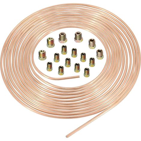 Tubo flessibile freno Tigrezy da 7,62 m, in rame e nichel, con diametro esterno di 3/16", antiruggine