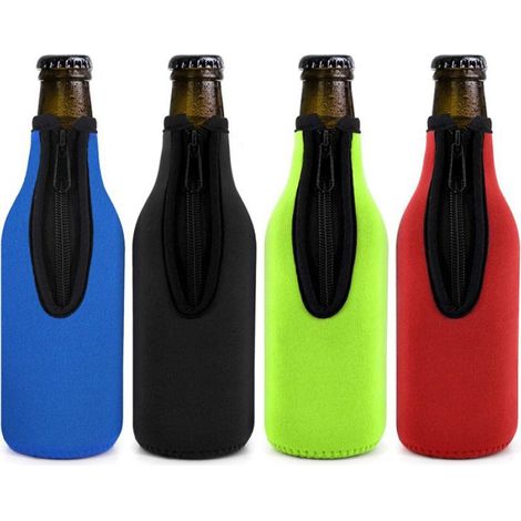 couvercle de bouteille zippé Manchon de bouteille de bière, couvercle de bouteille articles accessoire Mélange de couleurs (1/5)